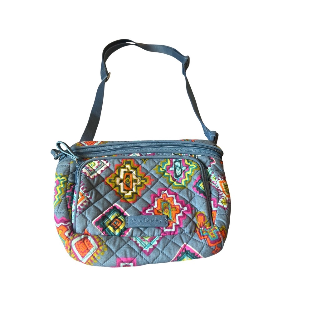 Vera‎ Bradley Quilted Crossbody Bag Geometric Pattern RFID Protection Adjustable